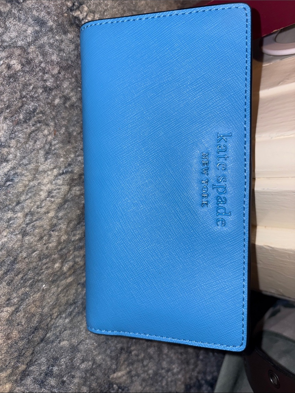 kate spade Bright Blue Saffiano Leather Long Wallet